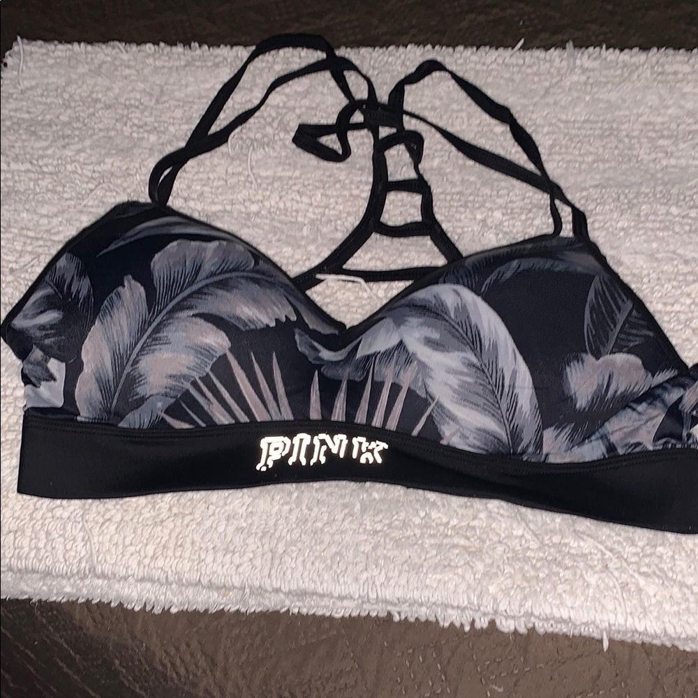 Victoria's Secret Black and Gray Halter Bra
